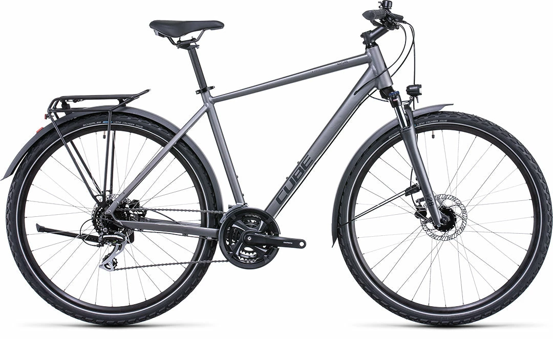 Cube Nature Allroad Black Herre Hybridcykel
