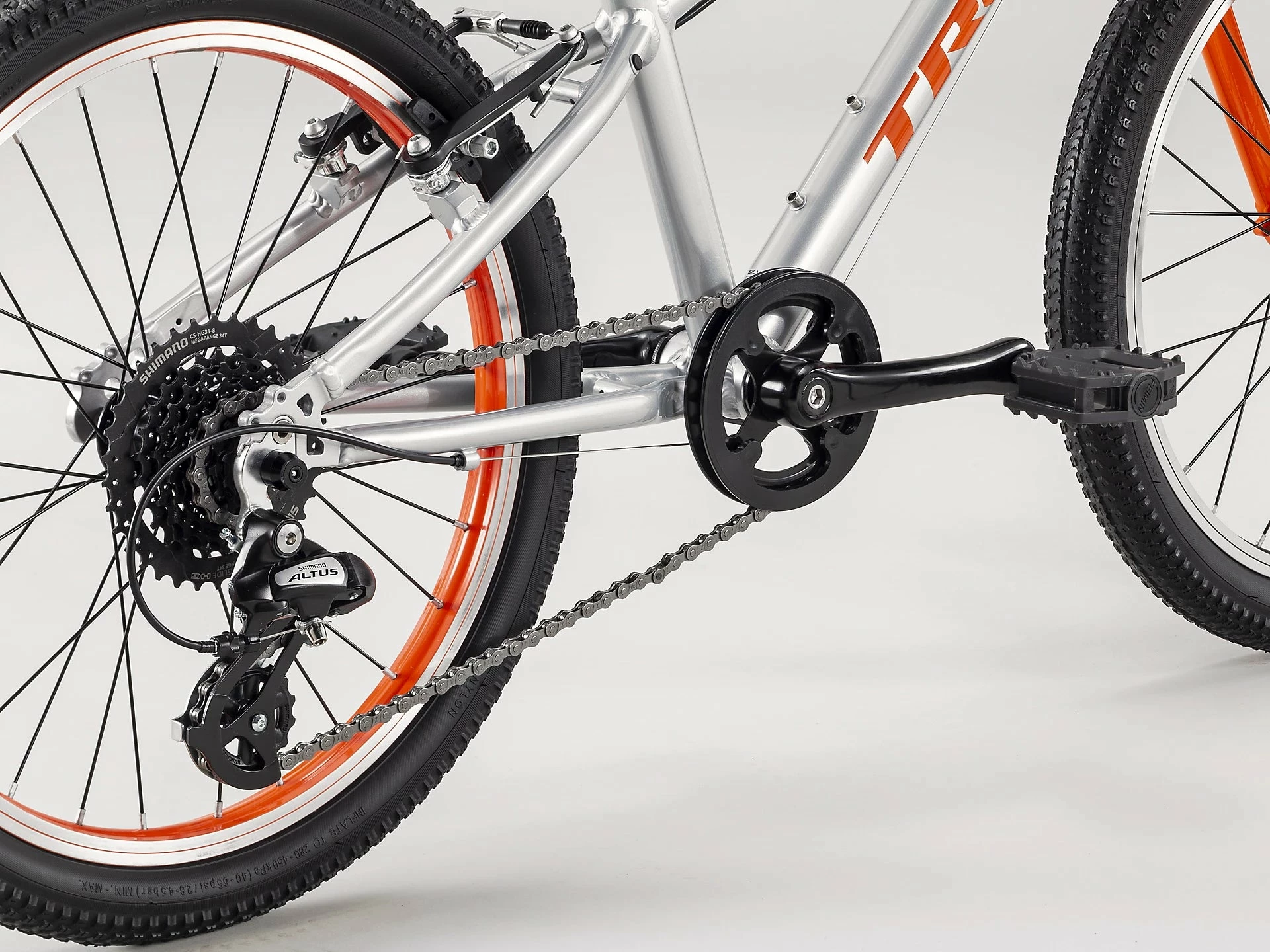 Trek Wahoo 20" Sølv Orange Børnecykel - Billede 5